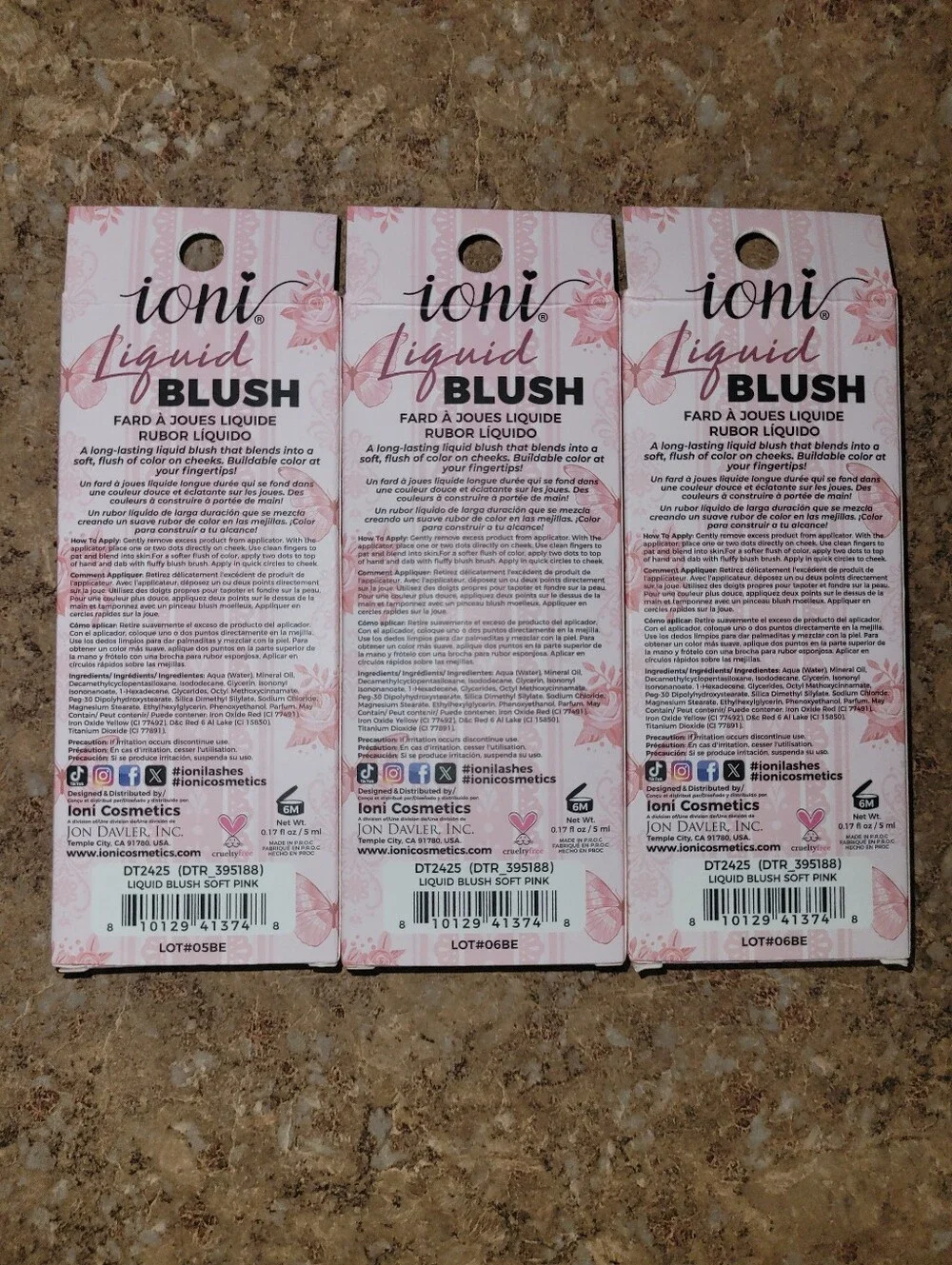 Ioni Liquid Blush Soft Pink (3 piece set)